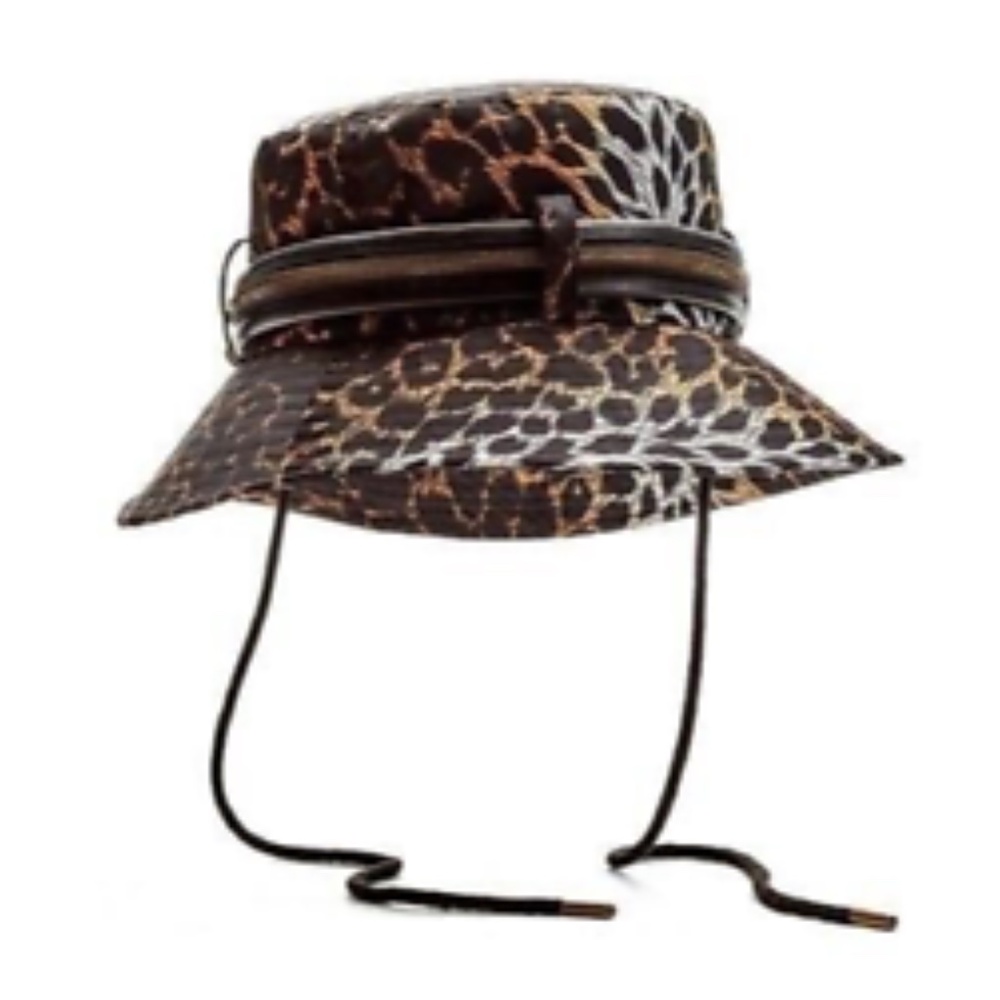 Jeremy Scott Waterproof Leopard Print Bucket Hat Rain Hat